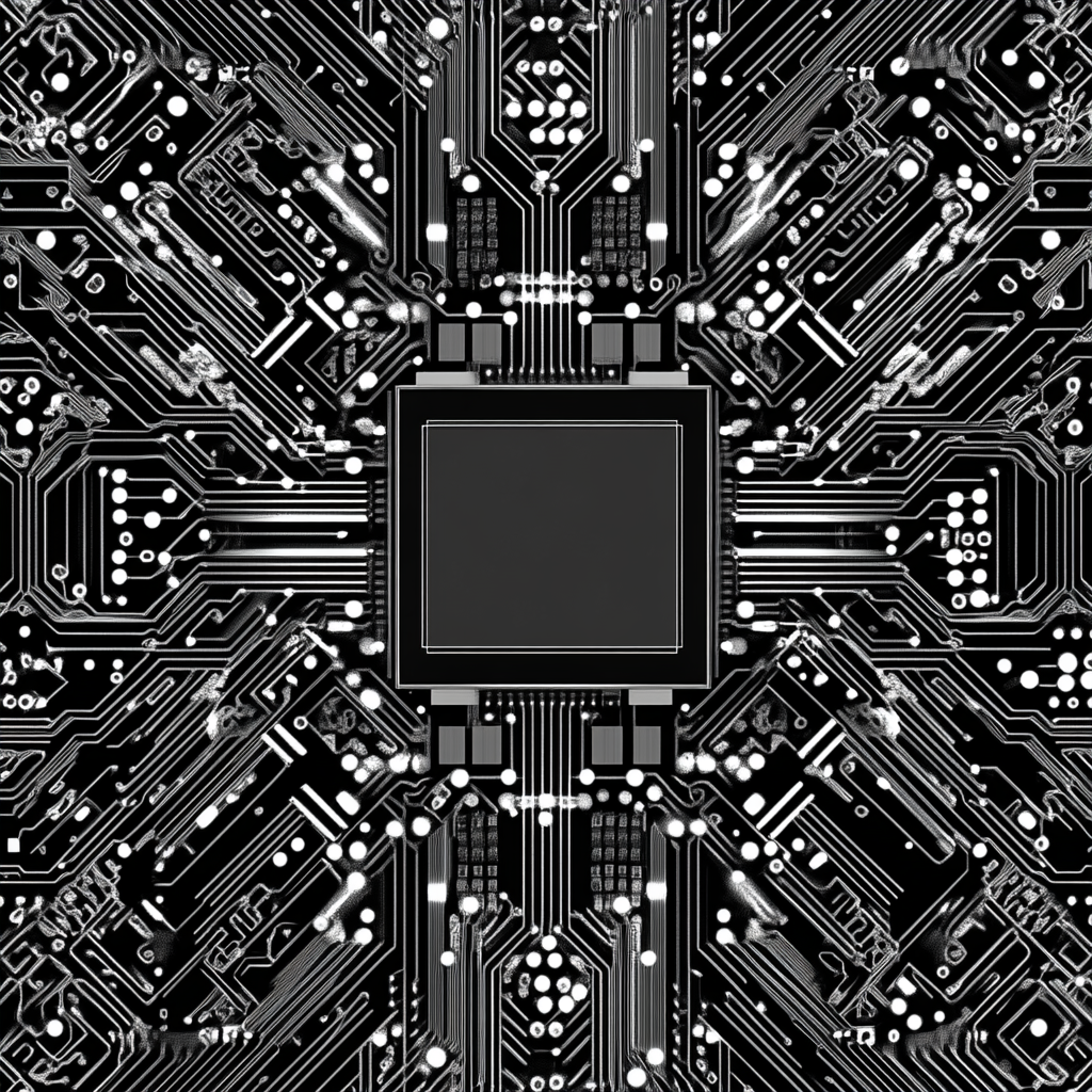 Microchip pattern - simple and bold lines - birds eye view.