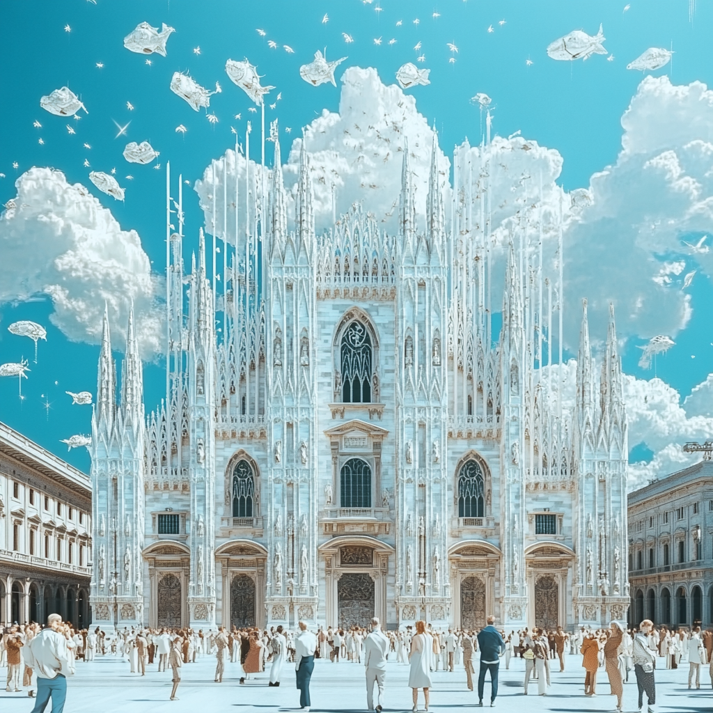 Milan in 2024 photographed beautifully with 3D render.