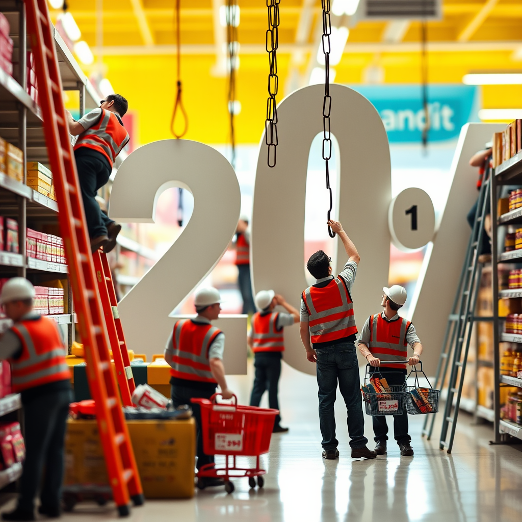 Miniature Employees Construct Massive Sale Numbers in Store