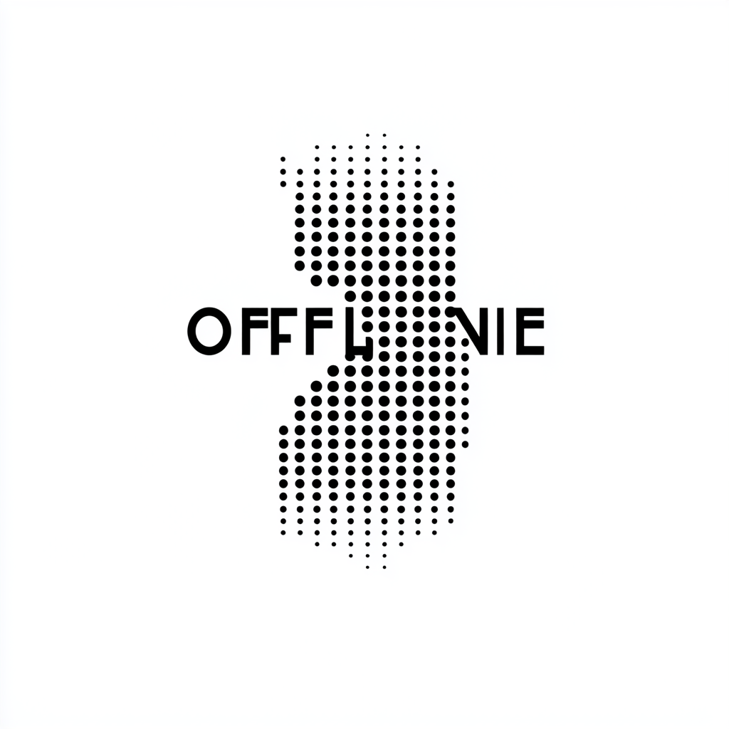 Minimalist 'O.F.F.L.I.N.E' Logo Design Glitch Effect