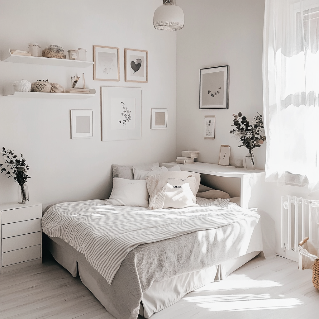 Minimalist Bedroom with Bright and Airy Aesthetic