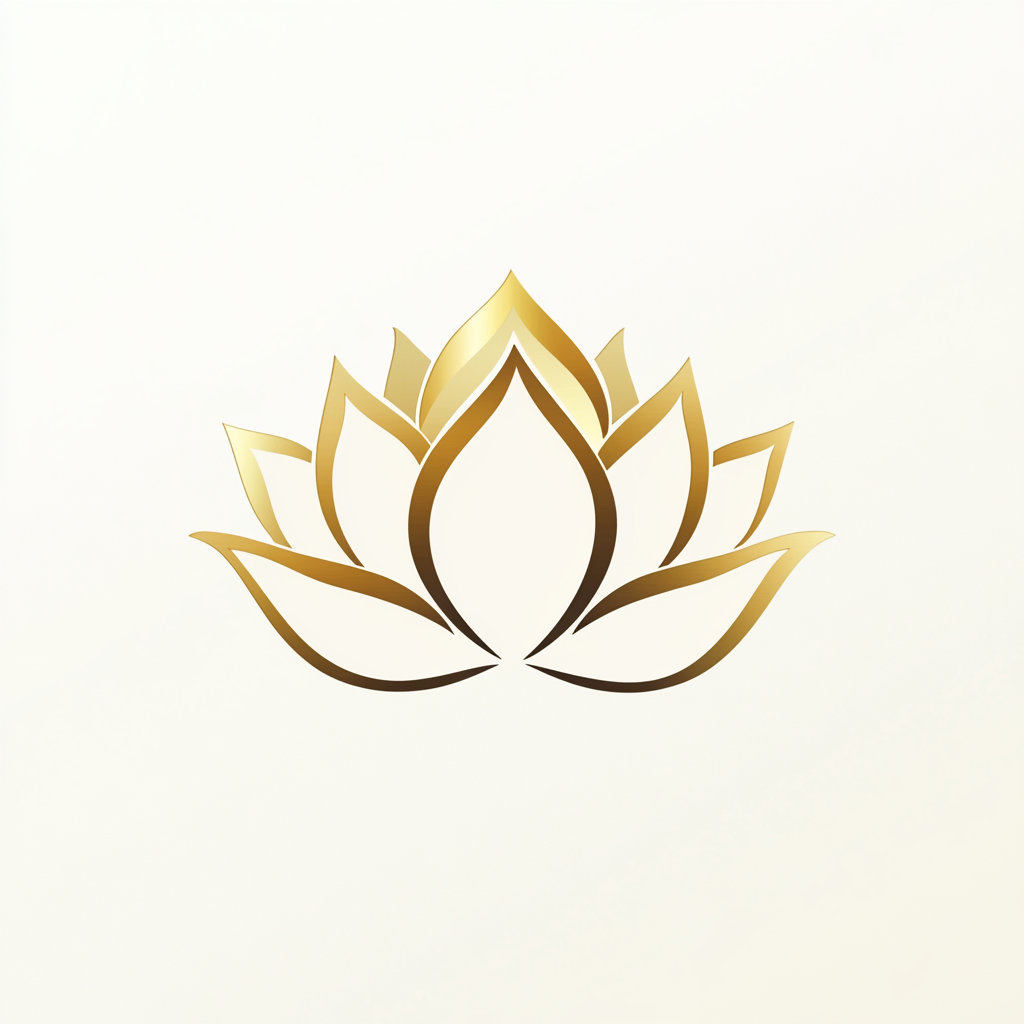 Minimalist Elegant Gold Lotus Logo Med Spa Tranquility