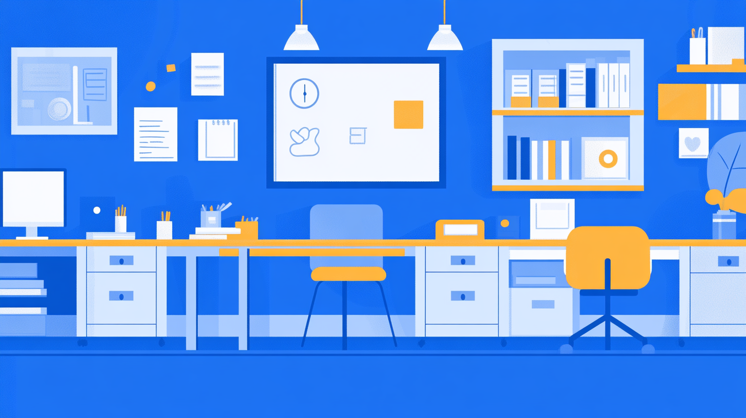 Minimalist Vibrant Blue School Classroom Vector Design