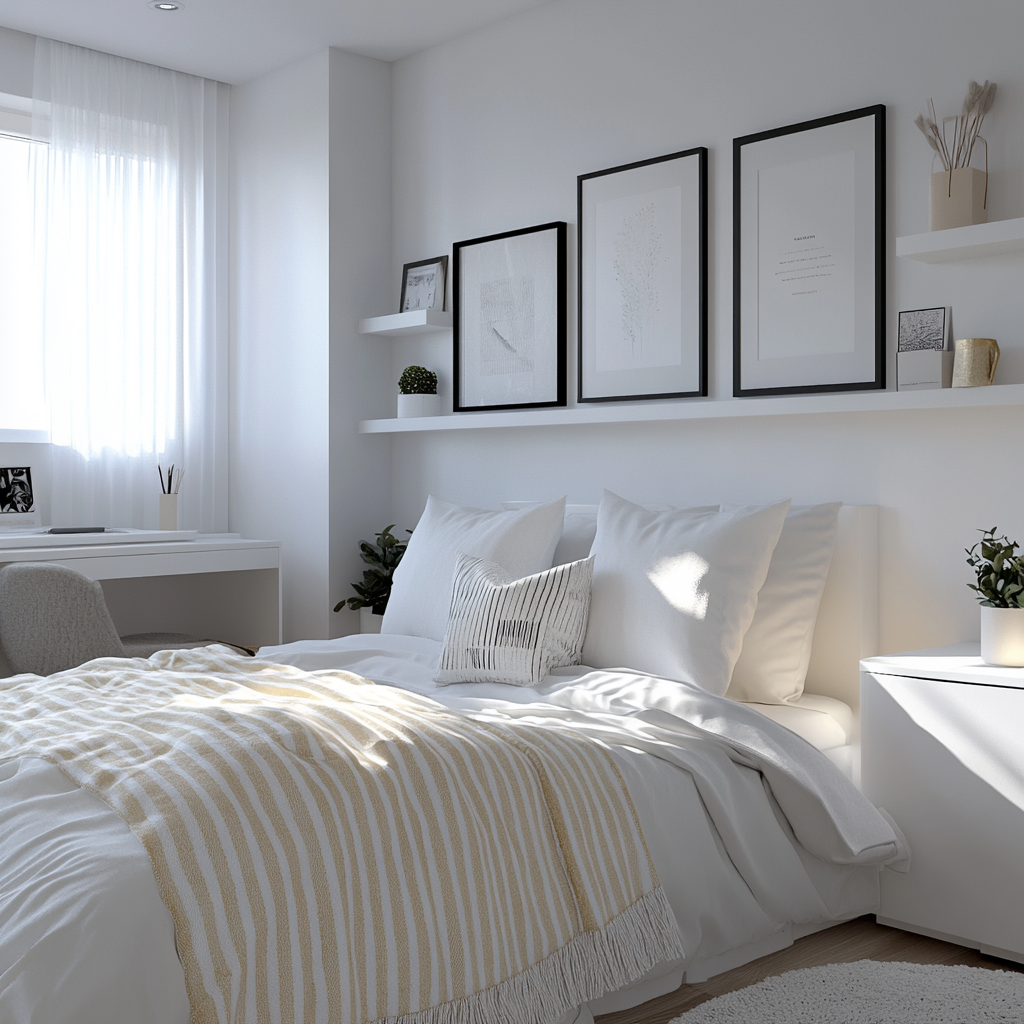 Minimalist and Serene Bedroom with Bright Aesthetic