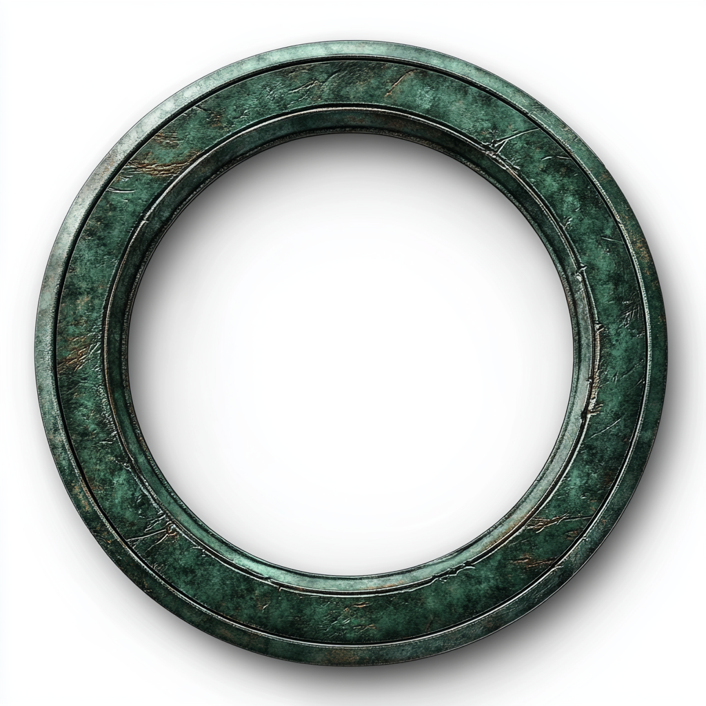 Minimalist green RPG game circle token on white background.