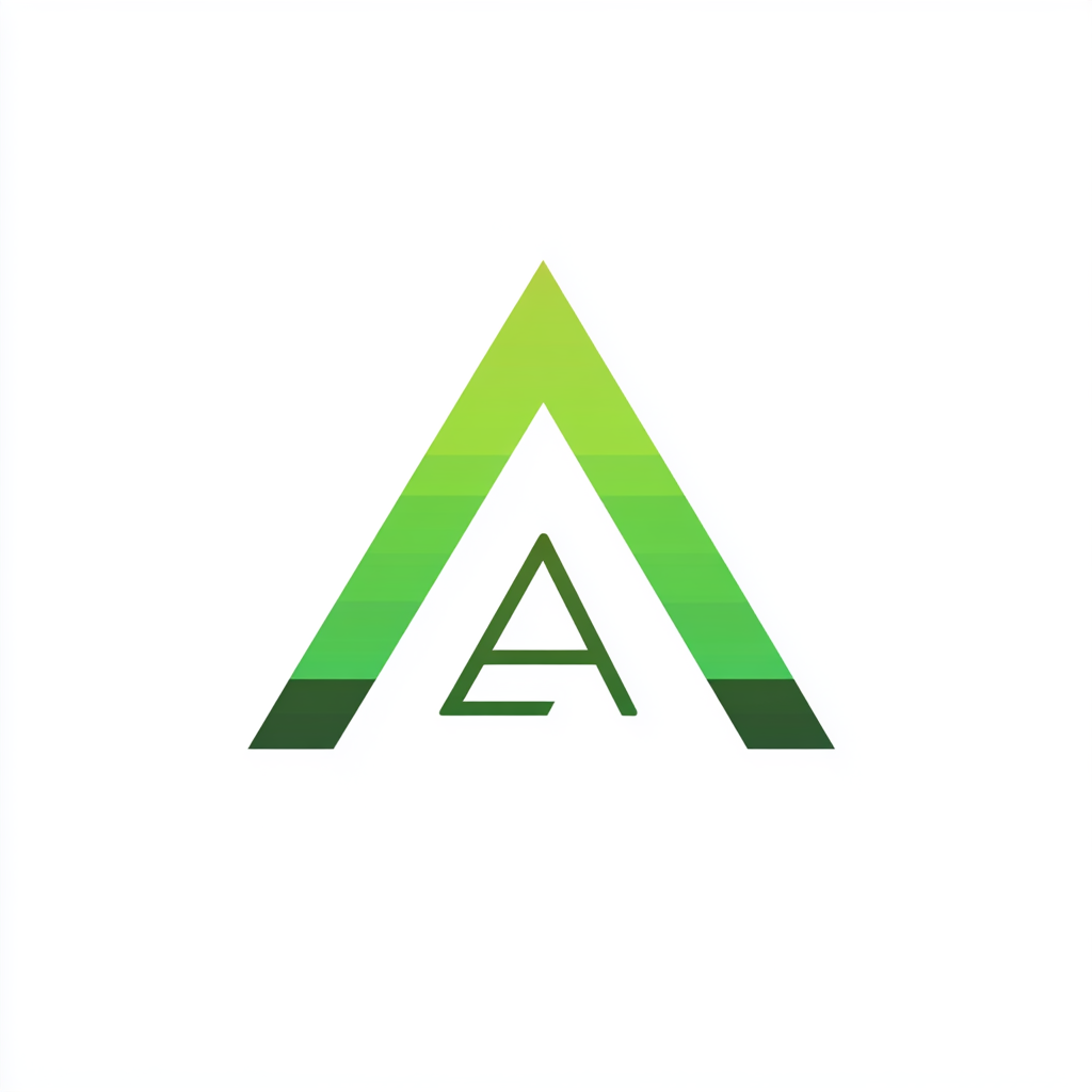 Minimalist logo with green arrow and 'EA' letters.