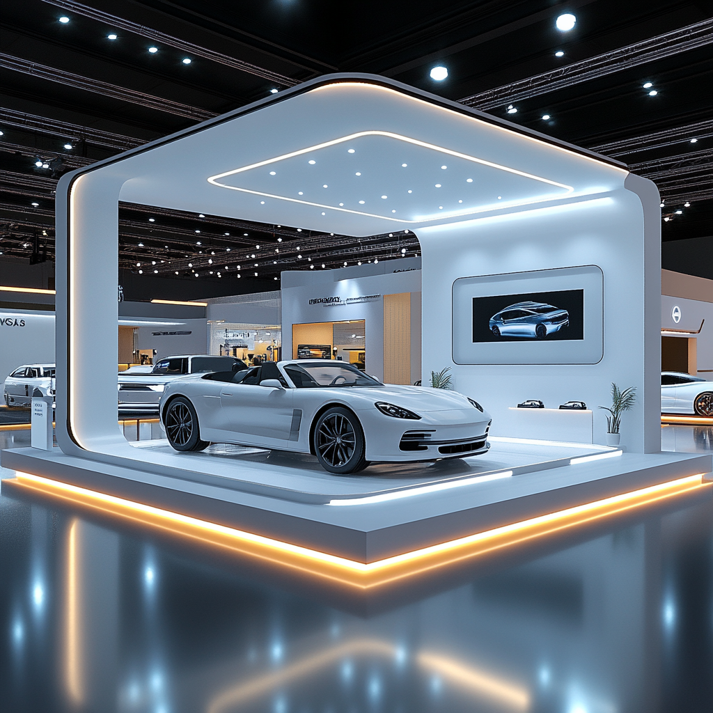 Minimalistic Car Exhibition Booth with Fomex Panels