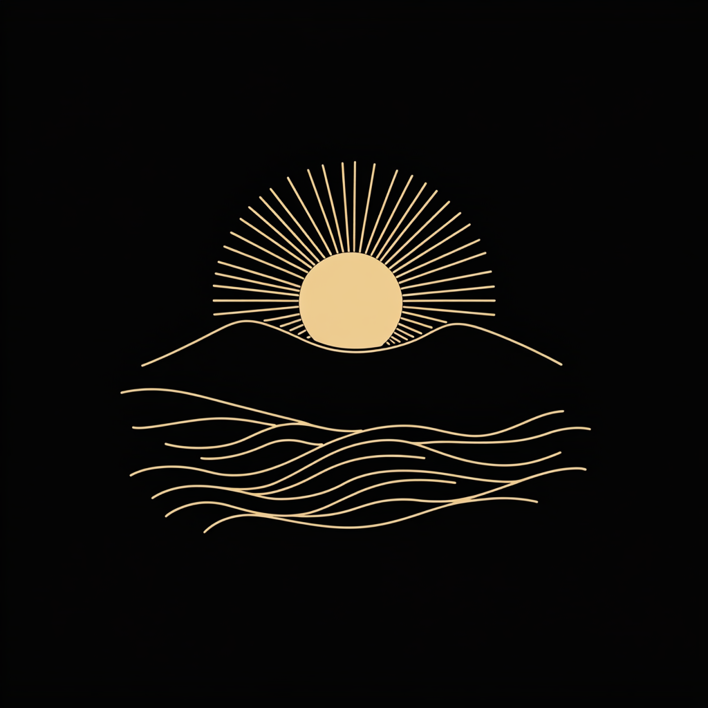 Minimalistic Sunrise Logo Design Vector Graphic