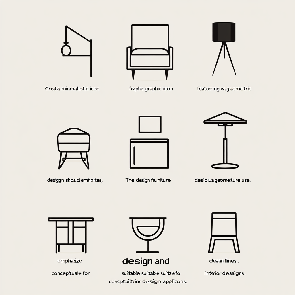 Minimalistic icon with clean lines for furniture design.