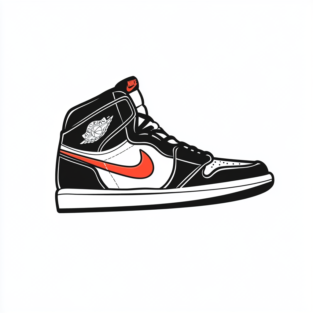 Minimalistic white emblem design inspired by Nike style