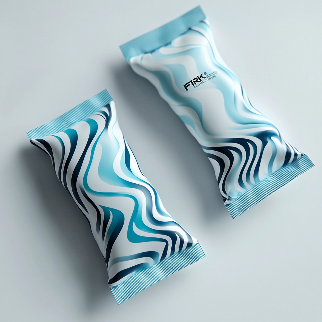 Mint snacks with FRISK brand design in white & blue.