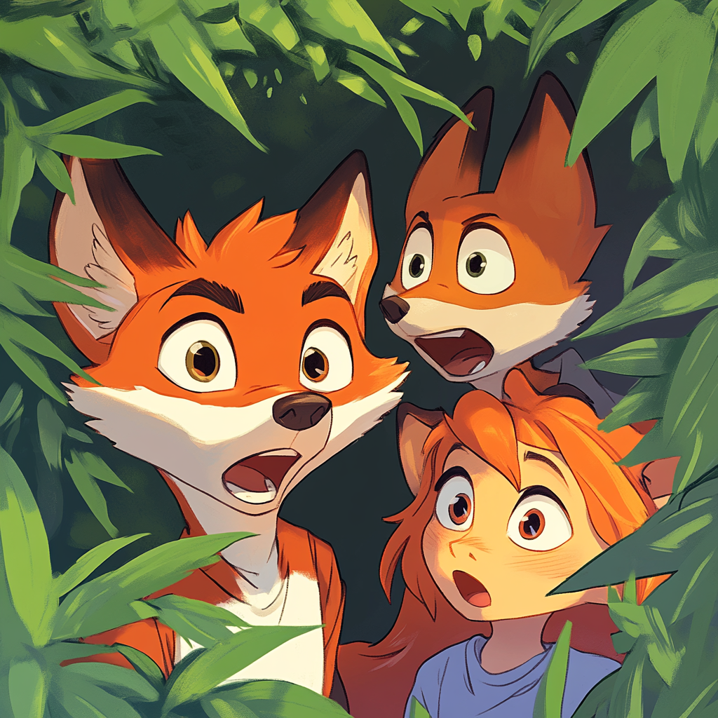 Mischievous fox sneaks out, surprises Romy and Niko.