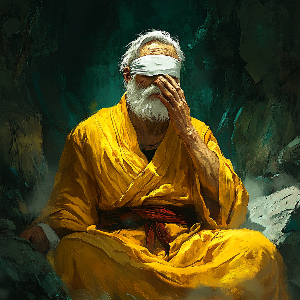 Mobile game thumbnail: old man in yellow robe.