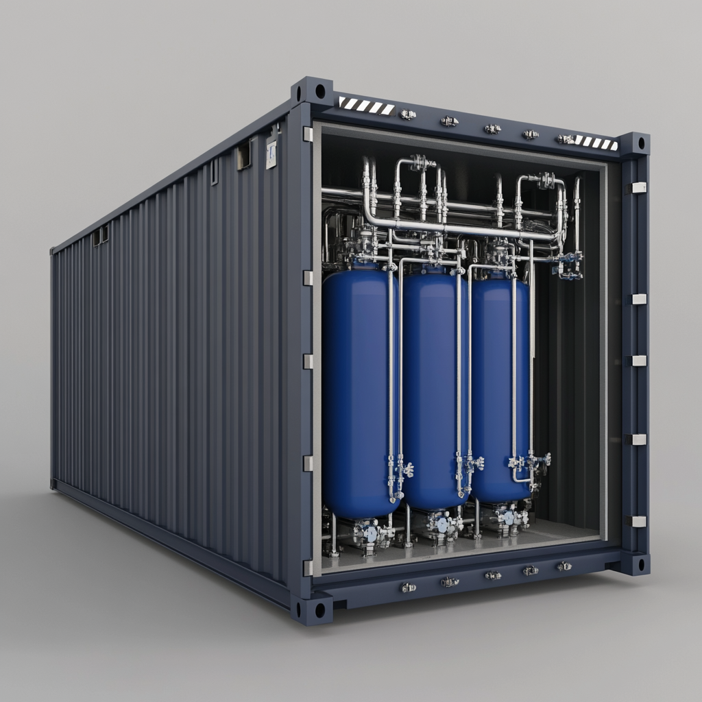 Model 20-foot container with integrated water unit.