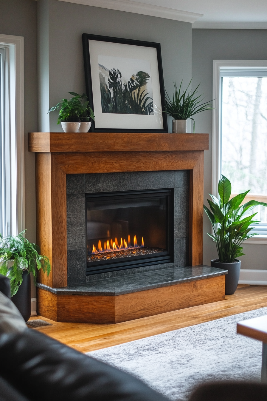 Modern Fireplace Centerpiece in Stylish Living Room