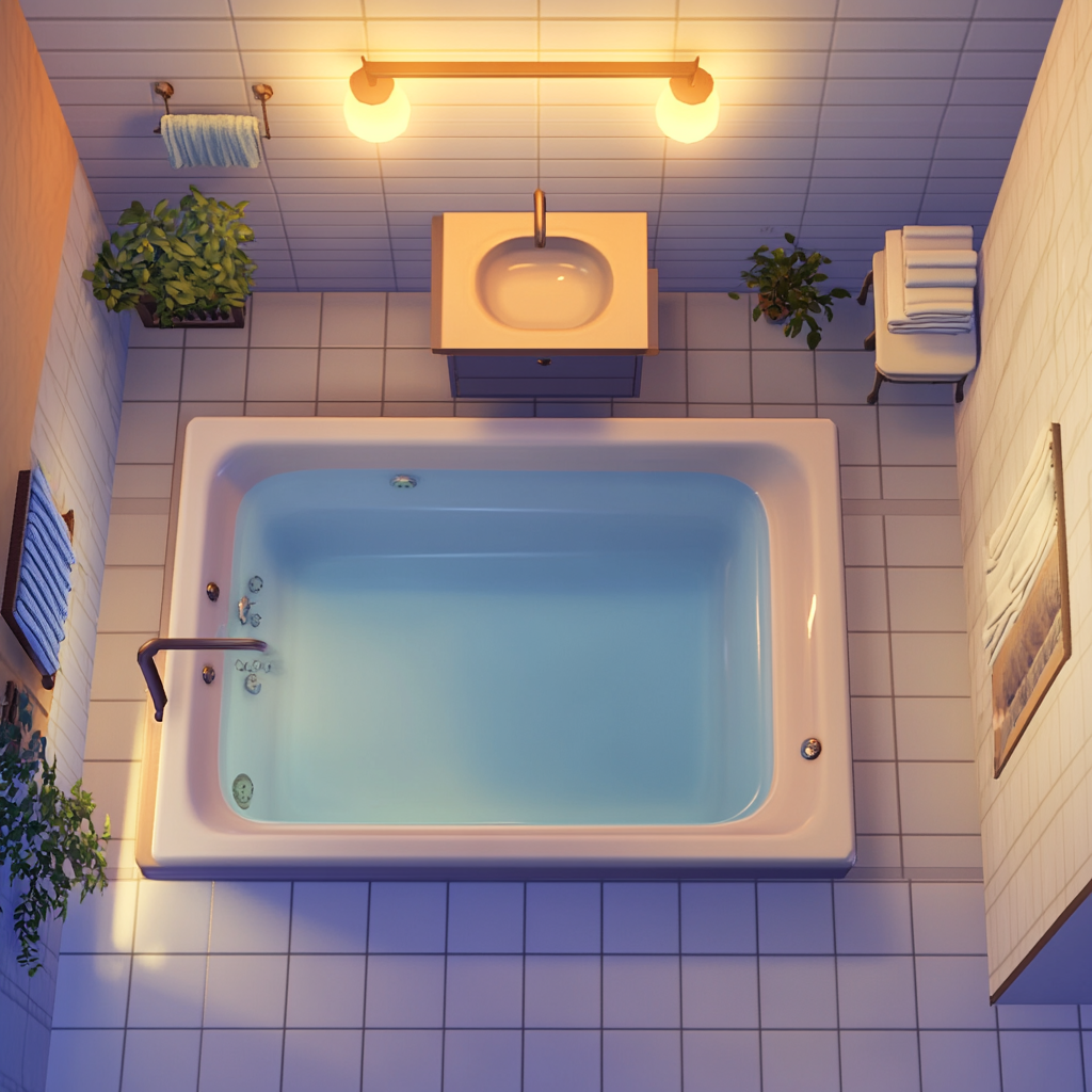 Modern Sims 4-style Bathroom Design with Bathtub