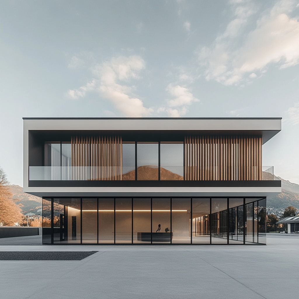 Modern Two-Level Building in La Sarraz, Switzerland