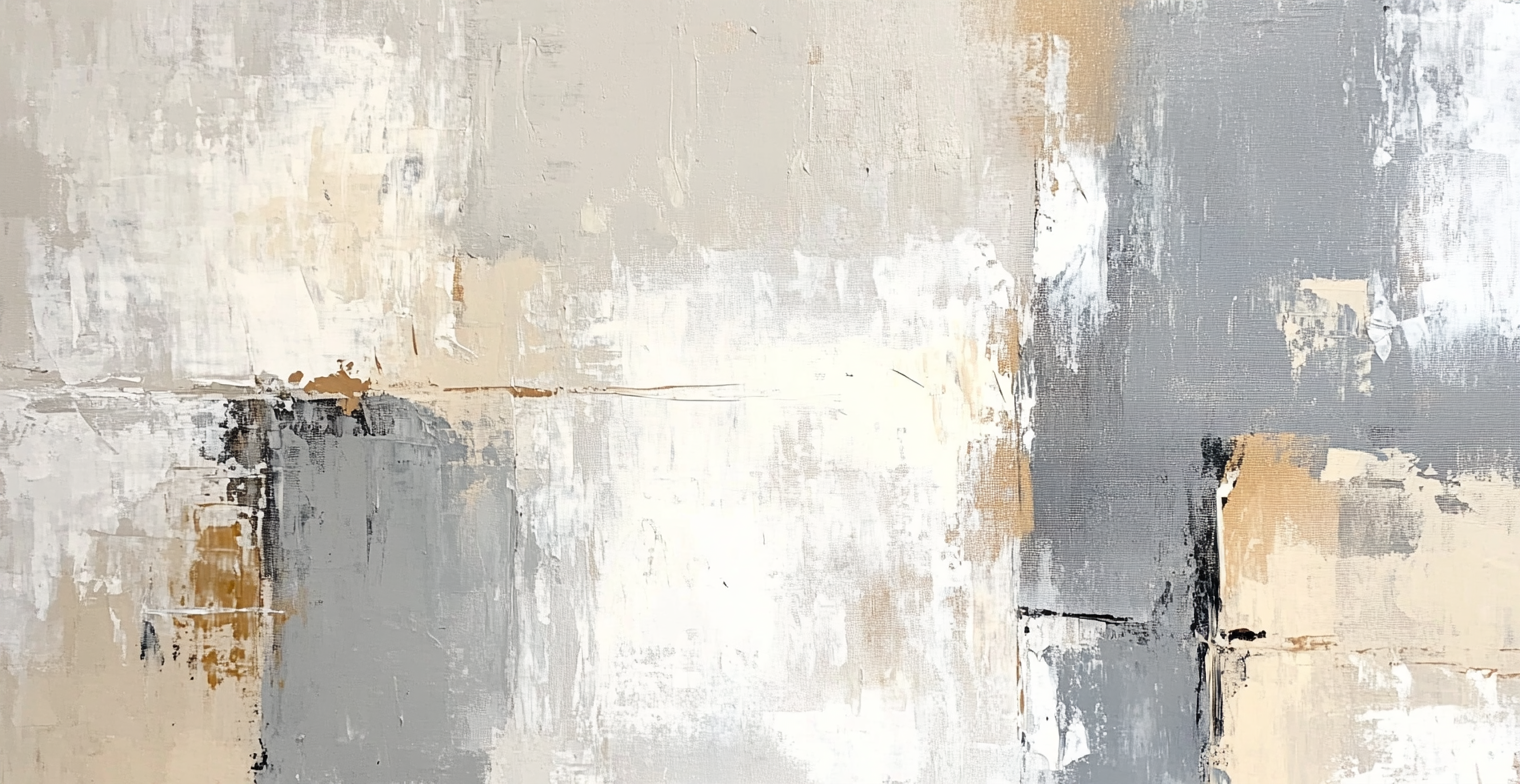 Modern abstract Glasgow painting with neutral colors and texture.