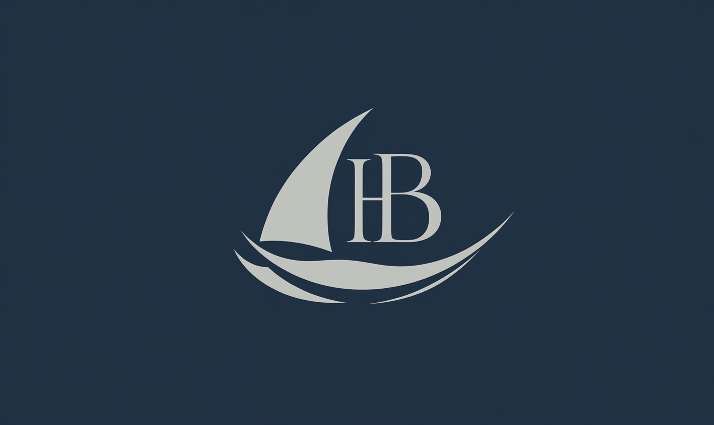 Modern and Elegant Company Logo Design with 'HB' and Ship Element in Blue and Gray Colors