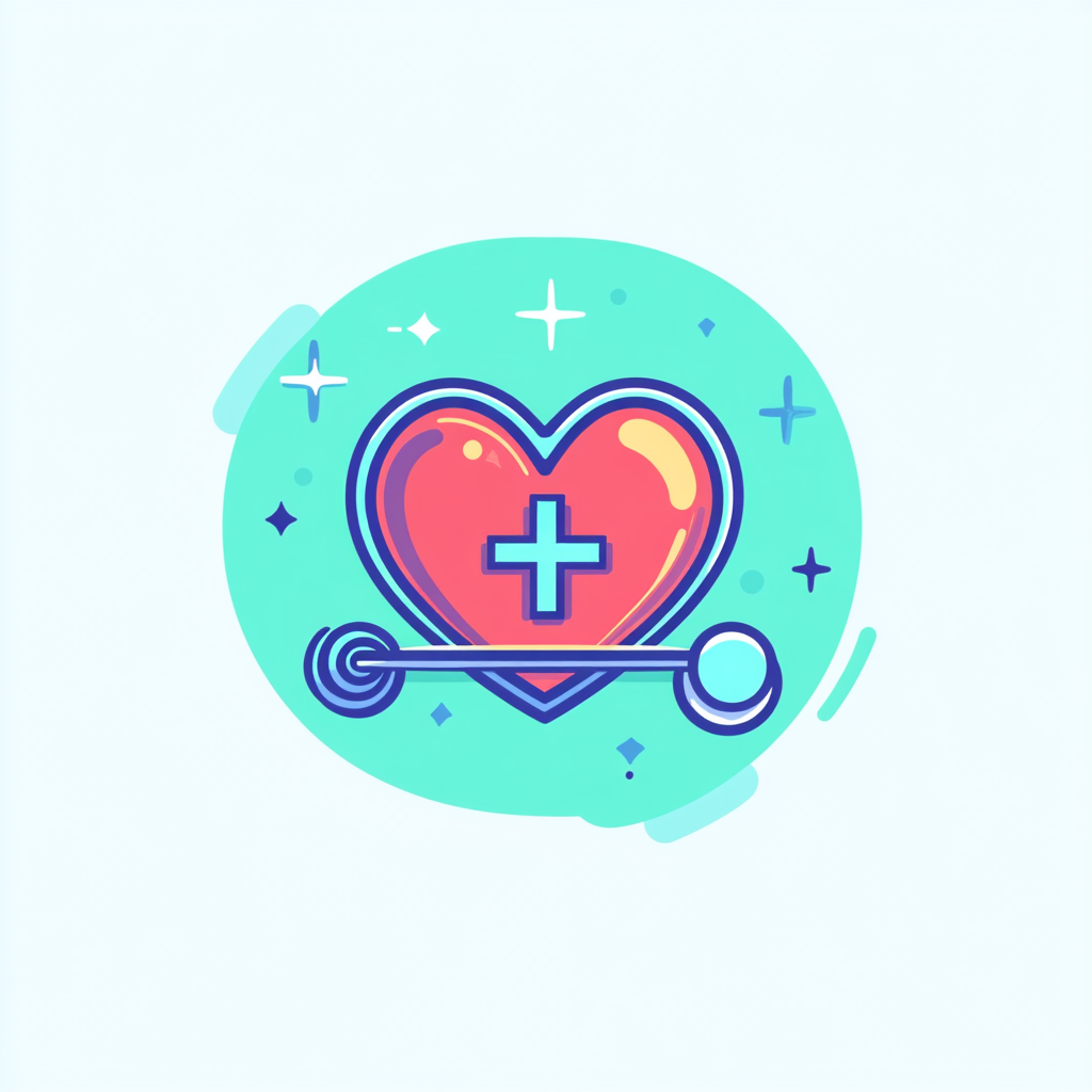 Modern health icon in calming colors