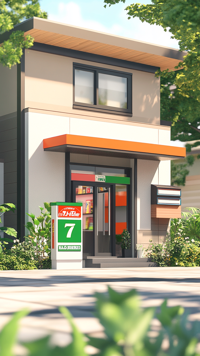 Modern house with 7-Eleven-inspired design in suburbia