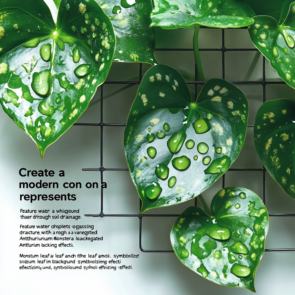 Modern icon symbolizing optimized drainage with Monstera & Anthurium.