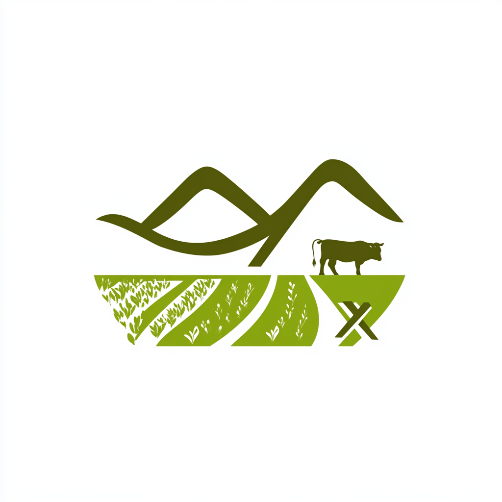 Modern logo with 'Agropec X' text, farm landscape theme.