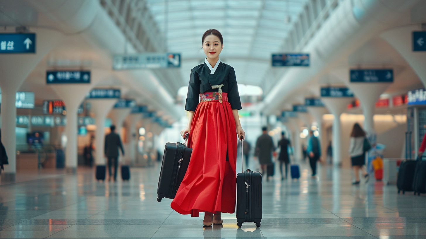 Modernized Korean Hanbok at Incheon International Airport