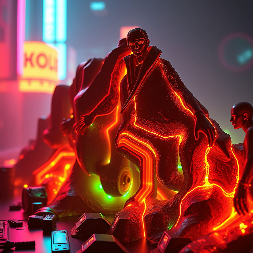 Molten Cutouts in Blade Runner Inspired Synthwave World