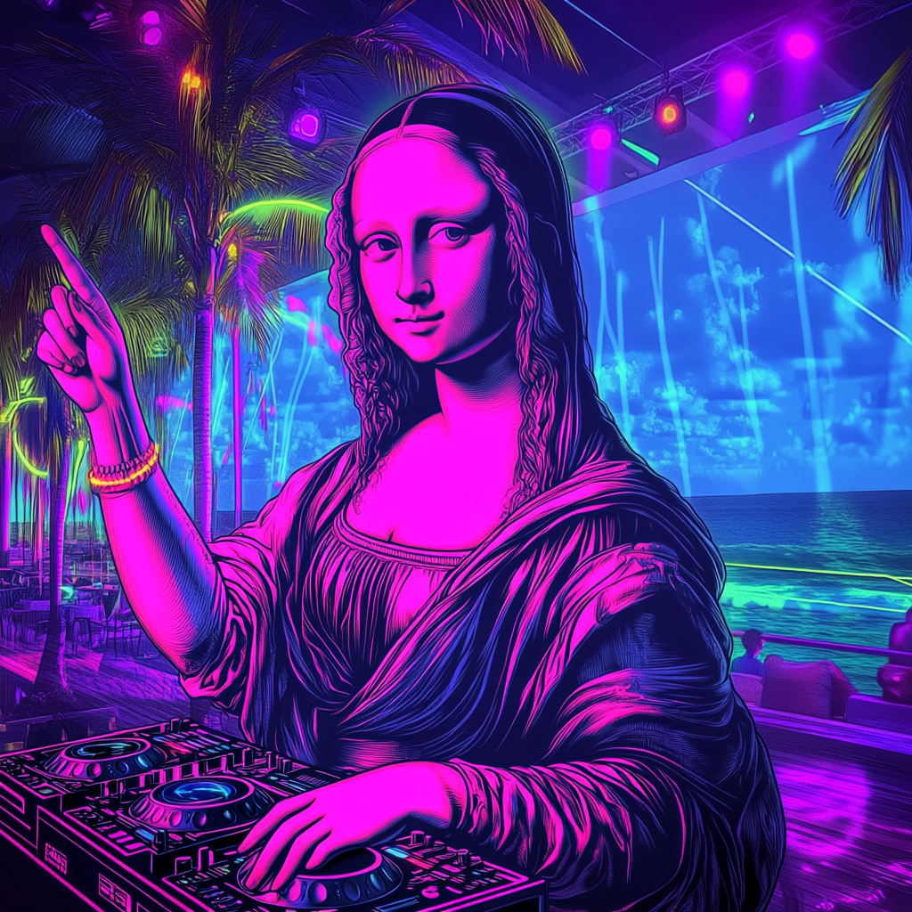 Mona Lisa dances at Miami beach club