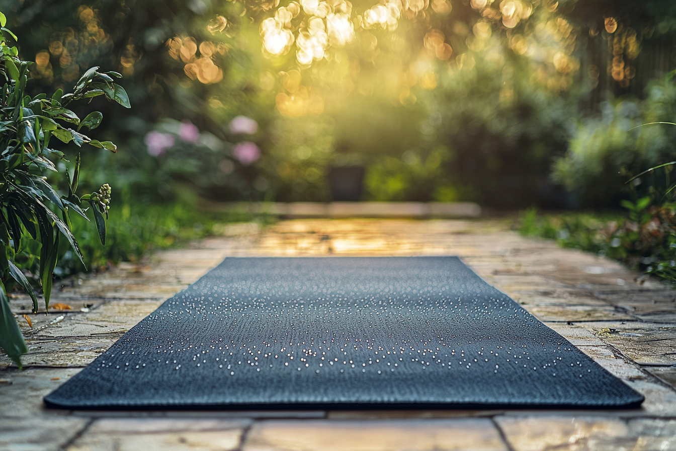 Morning Yoga Mat in Serene Outdoor Setting