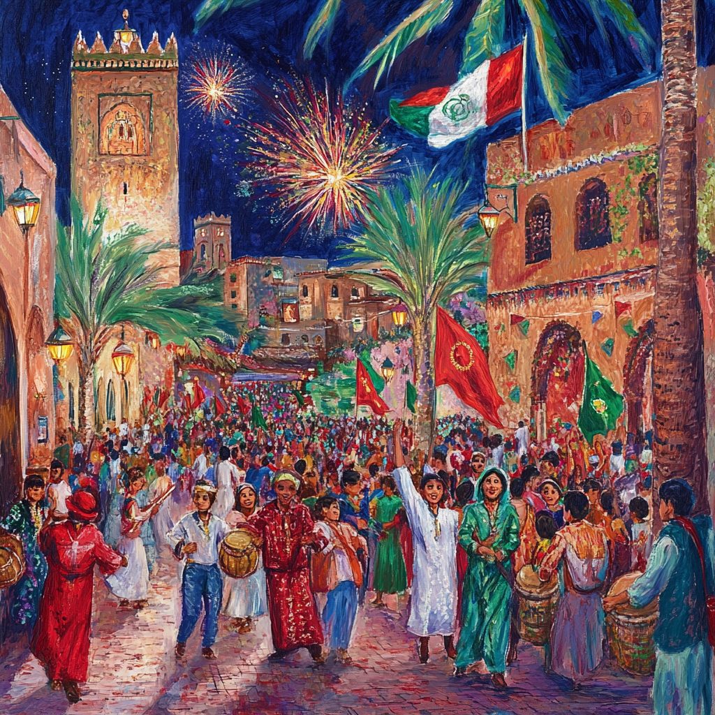 Moroccan Independence Day Celebration with Traditional Elements