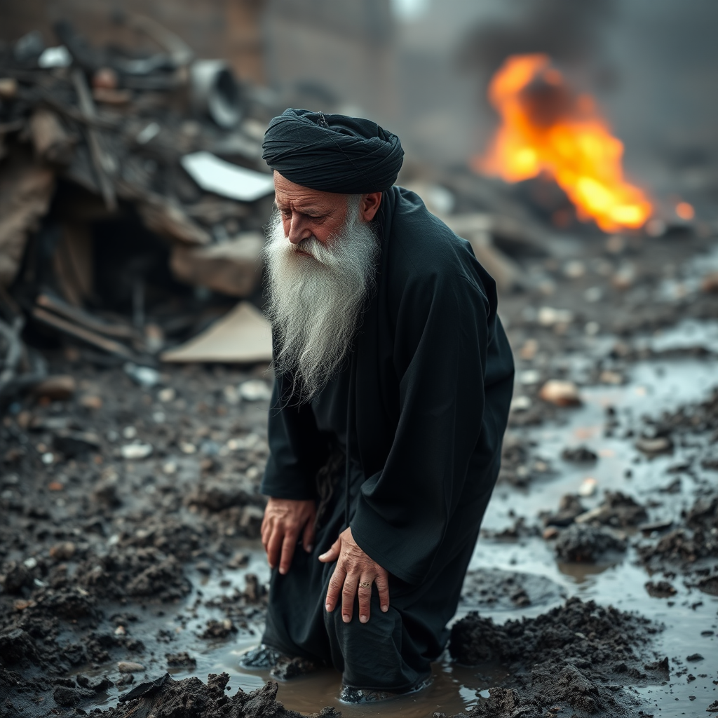 Mullah Shia Knee-deep in Mud After Bomb