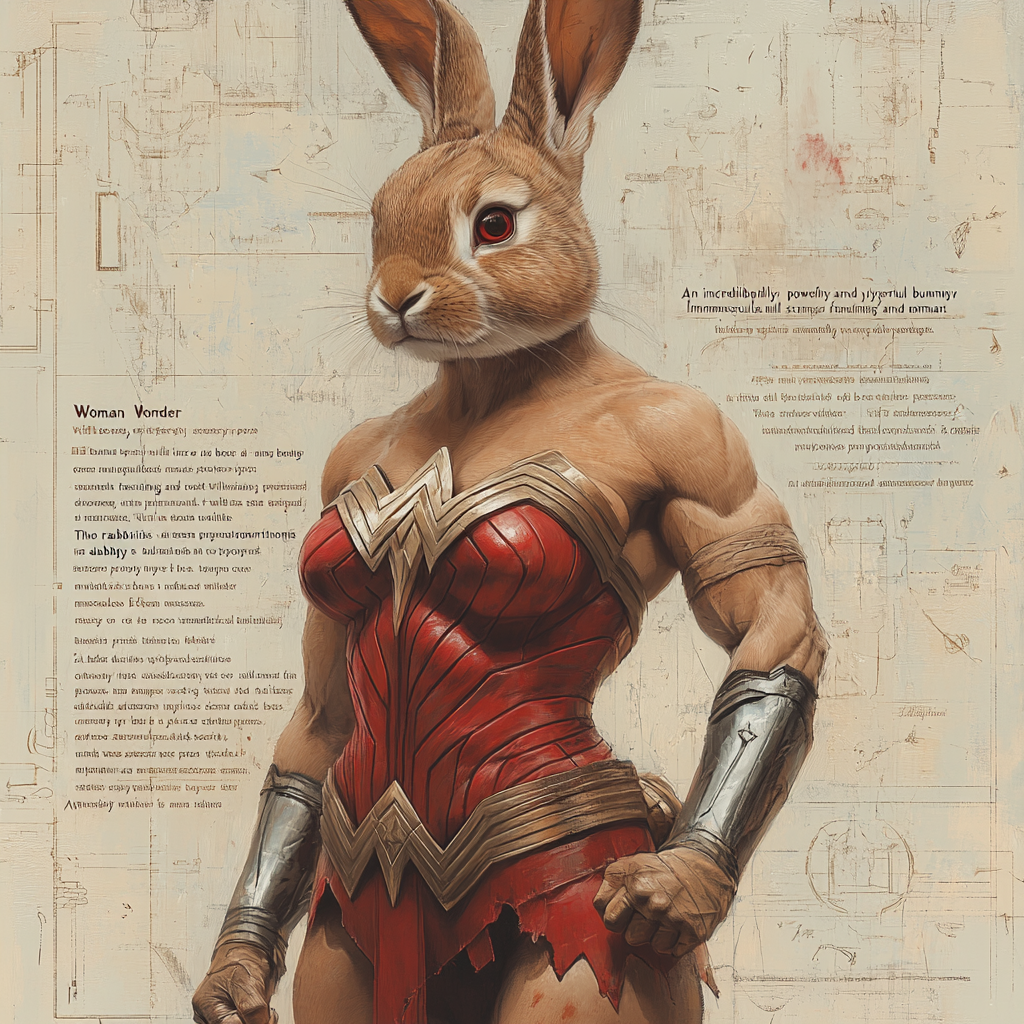 Muscular Bunny in Wonder Woman Costume