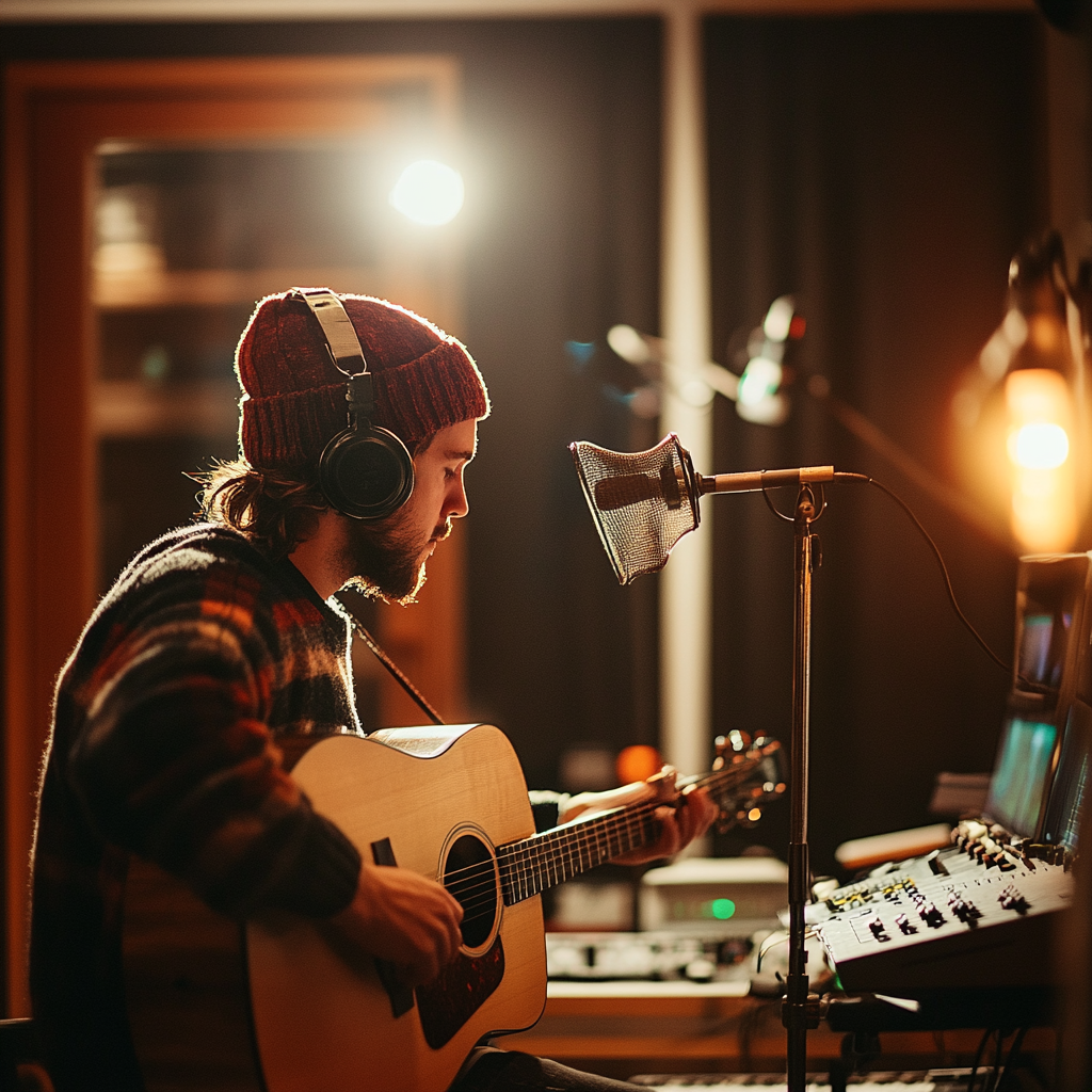 Musician Studio Session with Cinematic 35mm Lens 