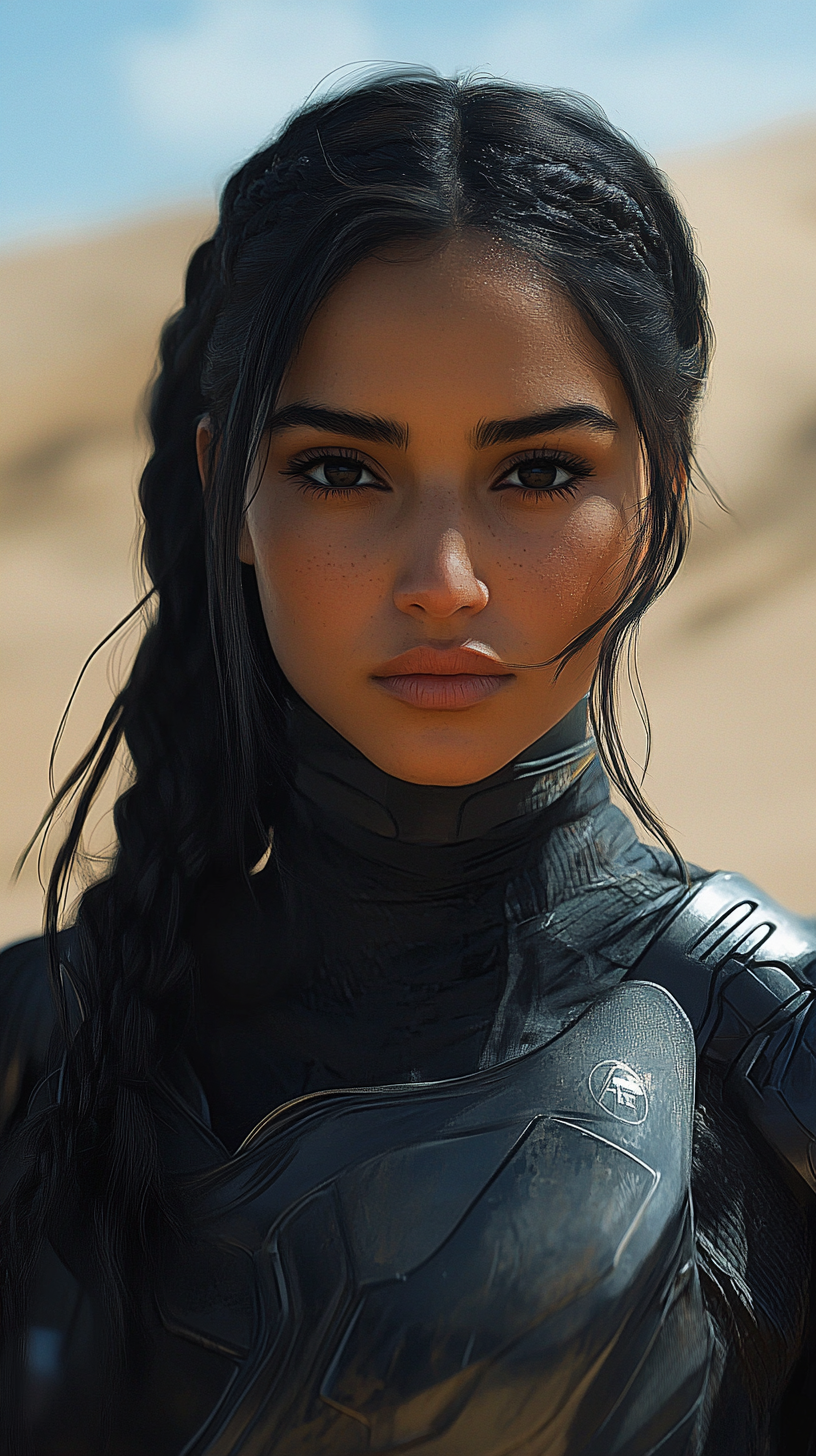 Mysterious Desert Woman in Sci-Fi suit