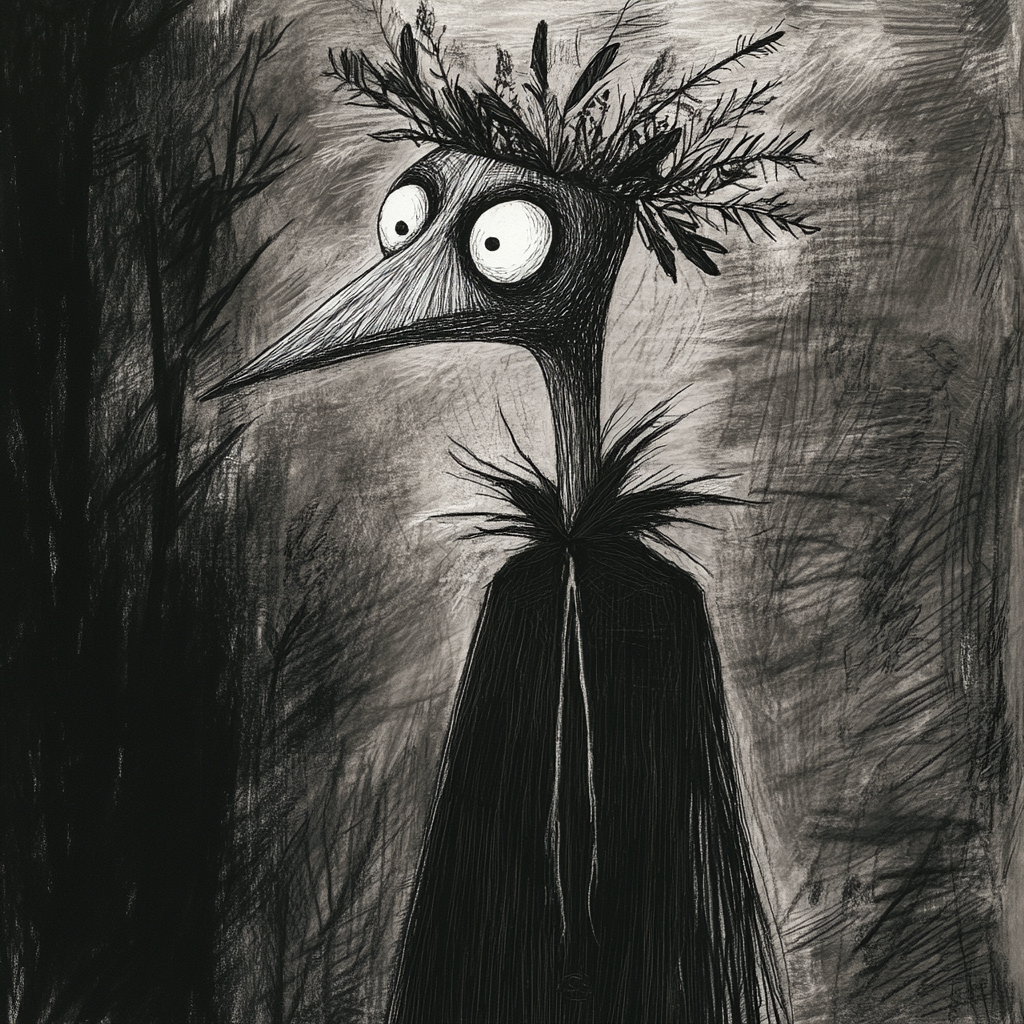 Mysterious Puppet Figure in Edward Gorey's Style