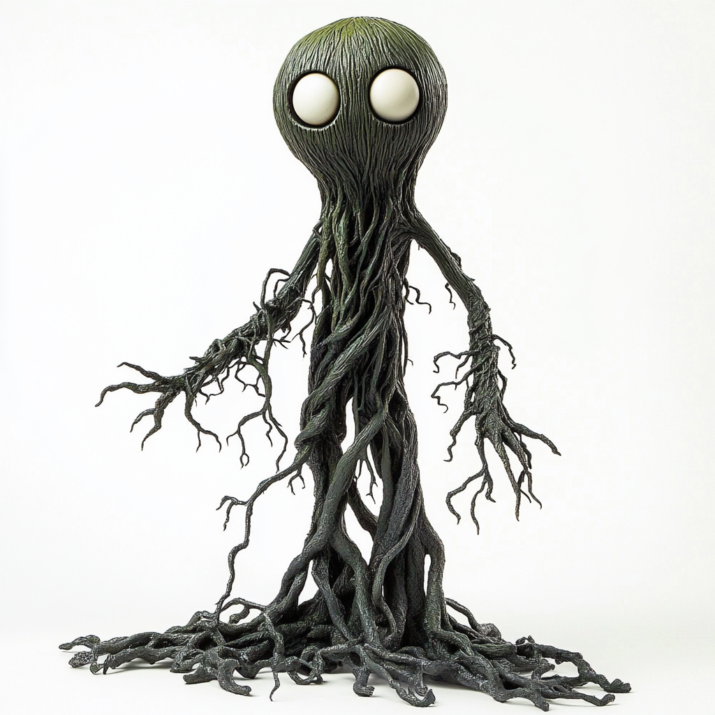 Mysterious Vinyl Figure: Eerie Forest Character with Branches