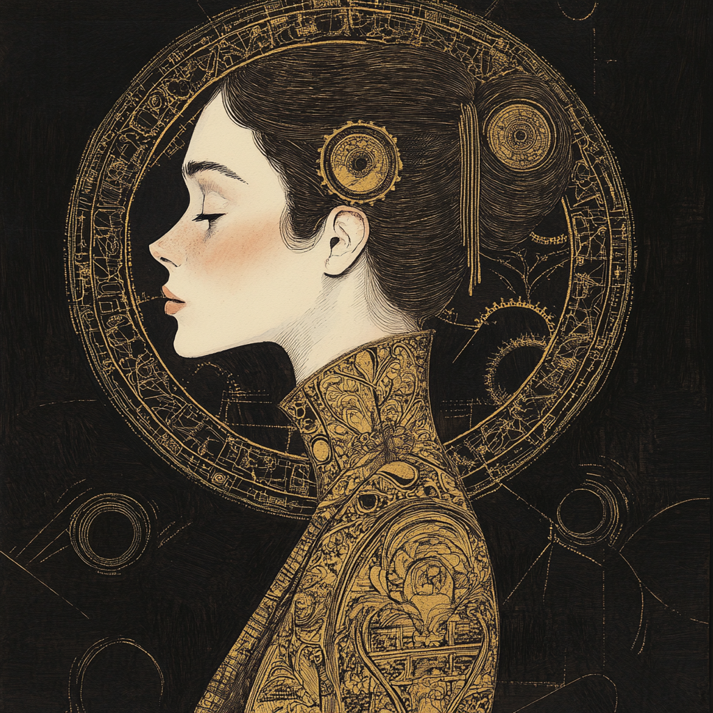 Mysterious Woman in Gold: A Quiet Elegance