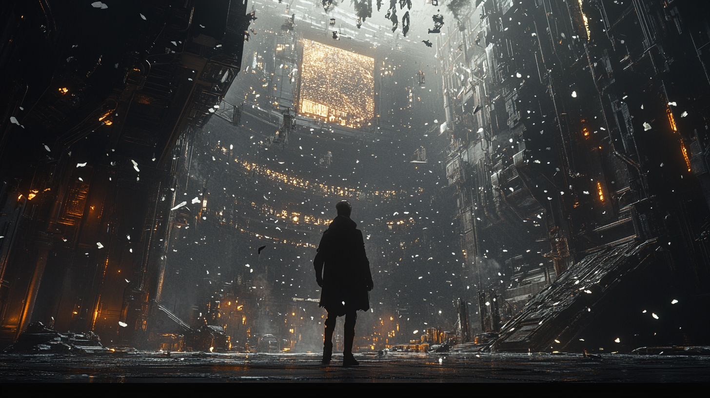 Mysterious setting with character, intricate details, cinematic lighting.