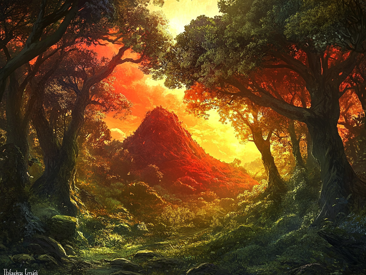 Mystical Magical Forest with Red Stone Hill