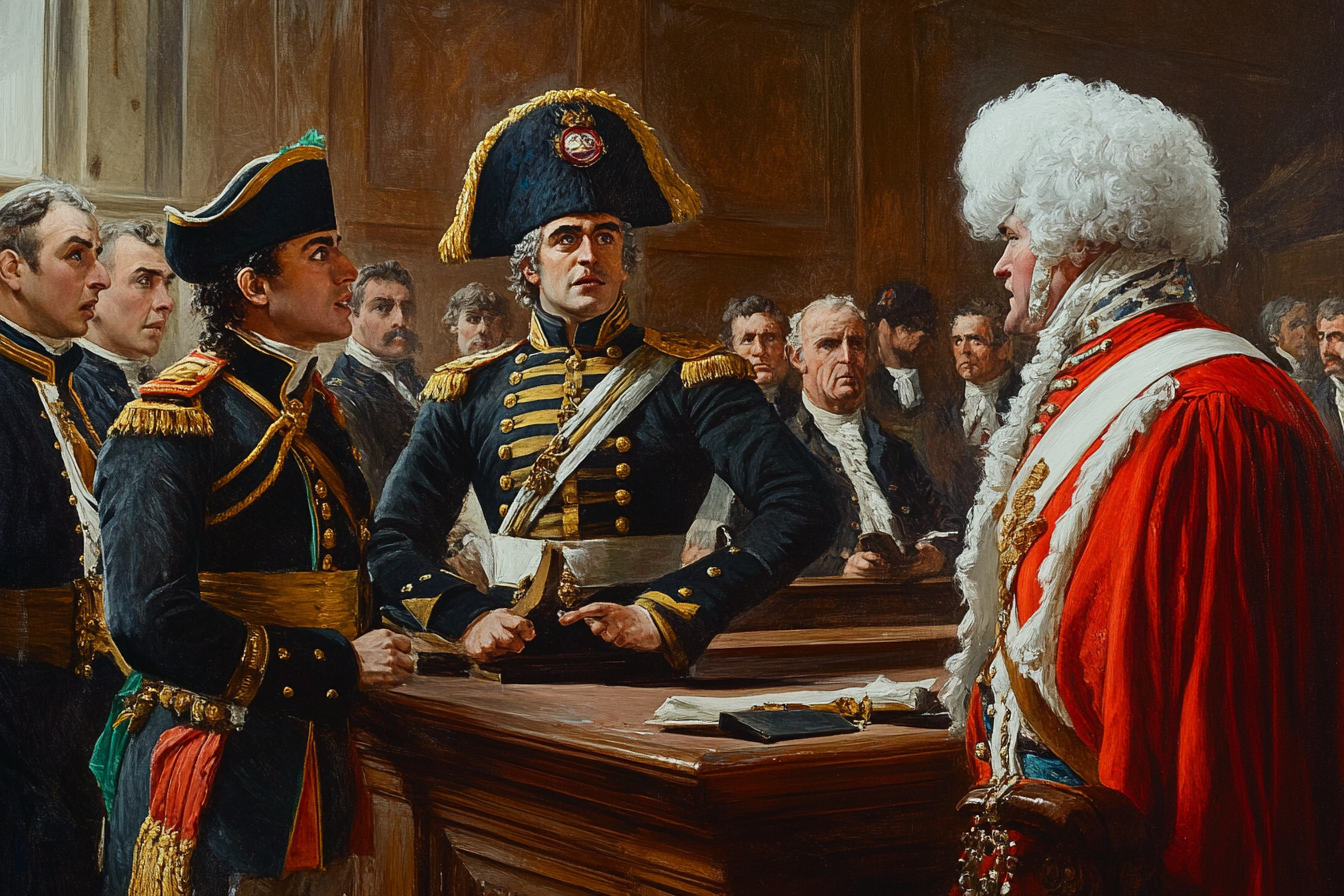 Napoleon argues with British judge in courtroom