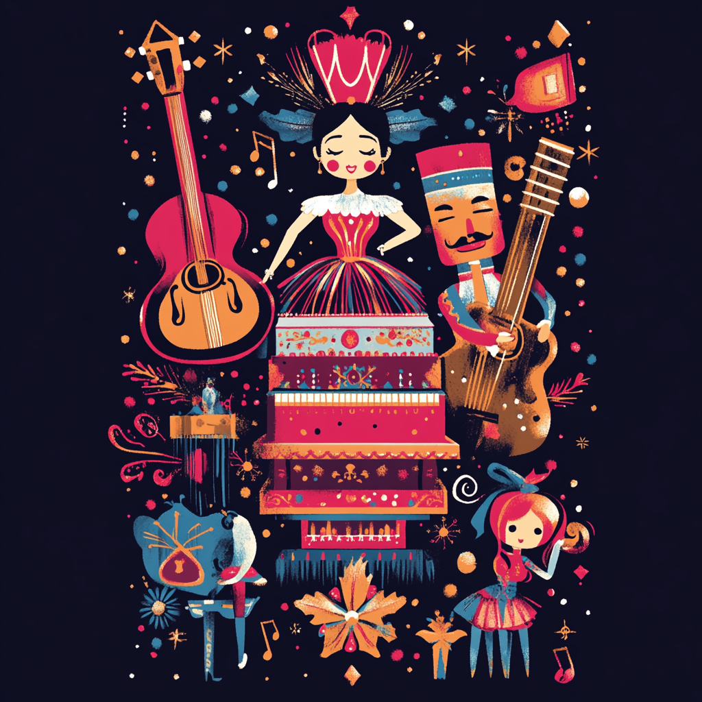 Nashville Ballet Nutcracker T-shirt design with music theme