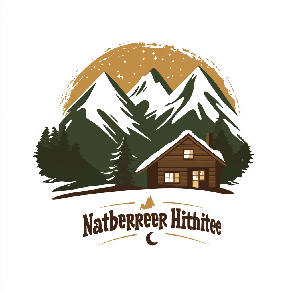 Natberger Hütte Alpine Retreat Logo: Majestic, Cozy, Rustic