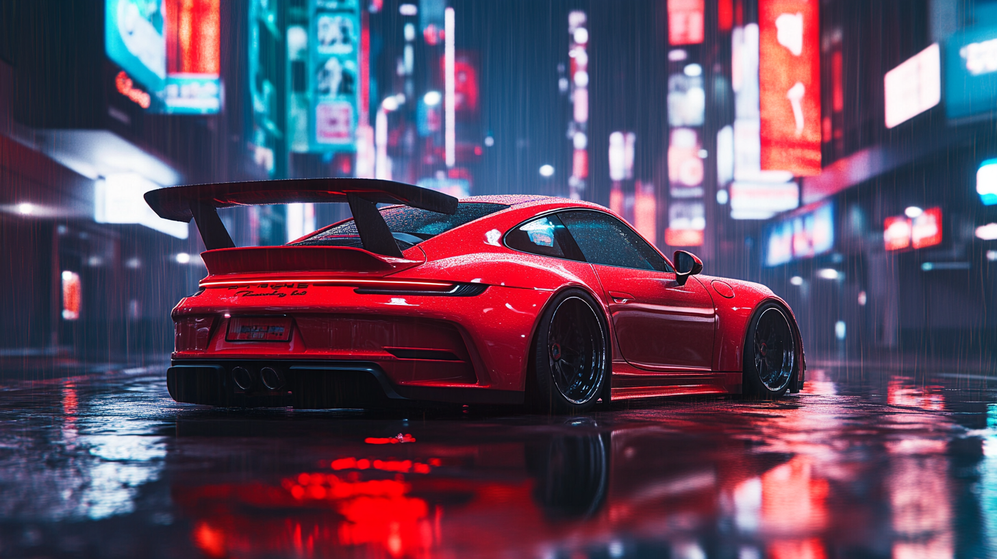 Need for Speed-style Porsche 911 GT, facelift, wide body.