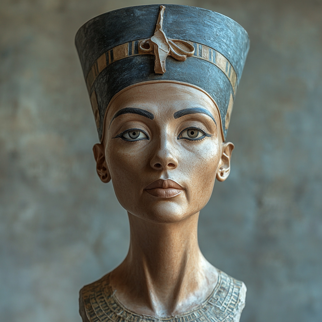 Nefertiti, Queen of Egypt, with royal features.