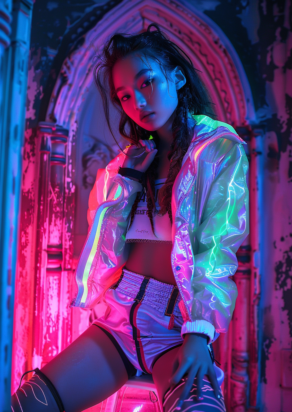 Neon LED Streetwear Fashion Photography