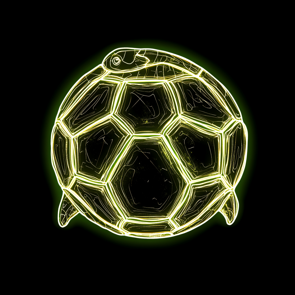 Neon Yellow Soccer Ball with Turtle Shell Design