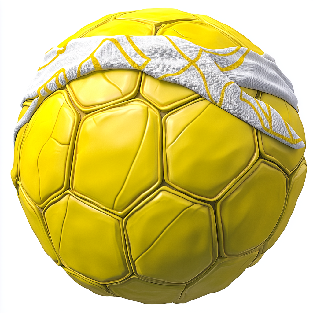 Neon yellow soccerball with turtle shell design, cartoon style 