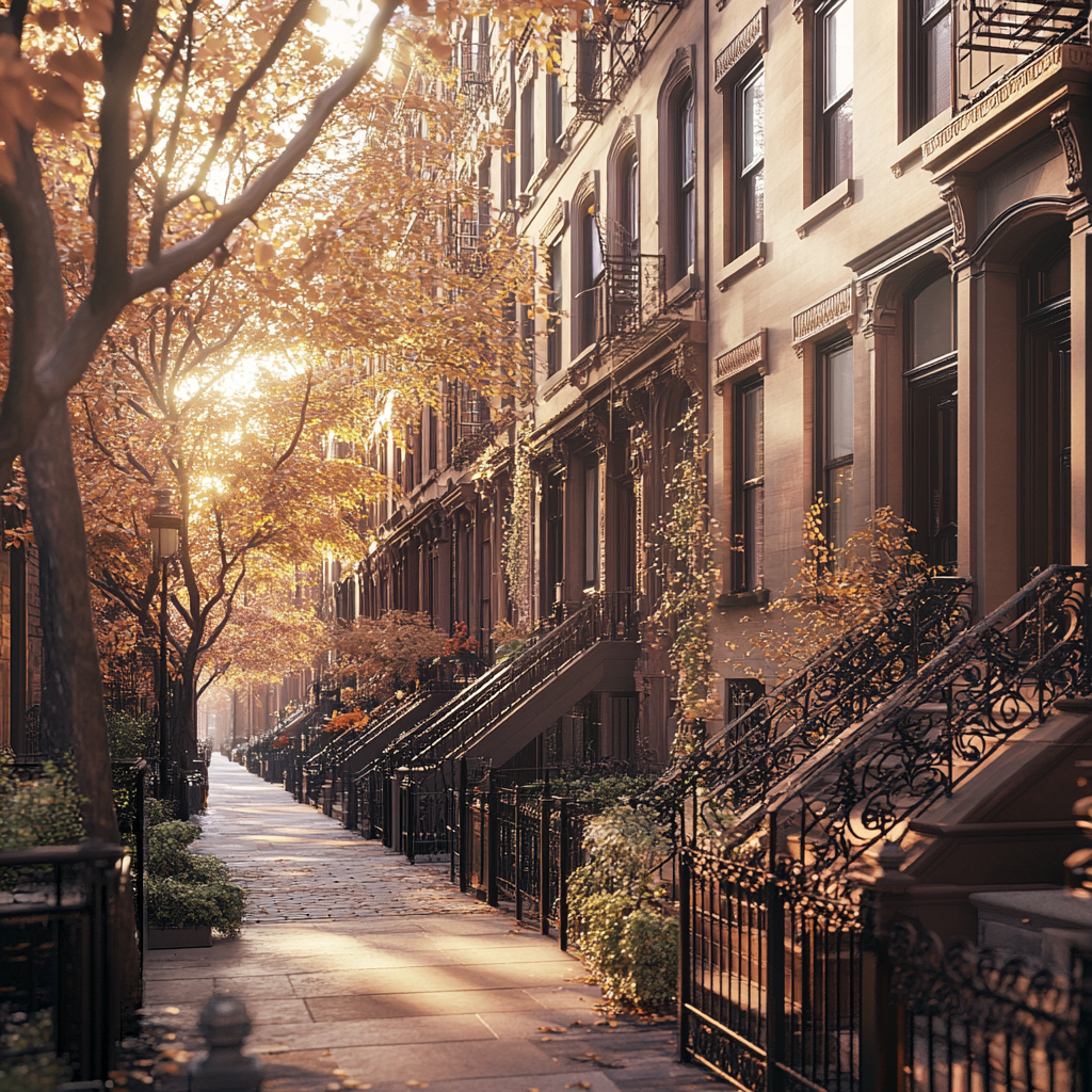 New York City Street with Elegant Buildings